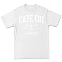 White cape cod ma vintage crossed oars & boat anchor sports sweatshirt Premium Tee - linhVisuals