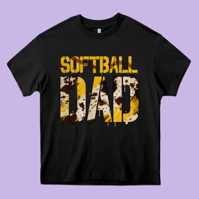 No Background Softball Dad Heavy Core Tee Designed By Jasminsmagicworld