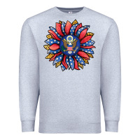 Heather Grey american sunflower Premium Sweatshirt - Jasminsmagicworld