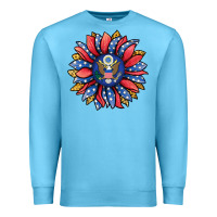 Ocean Blue american sunflower Premium Sweatshirt - Jasminsmagicworld