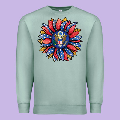 American Sunflower Premium Sweatshirt Designed By Jasminsmagicworld