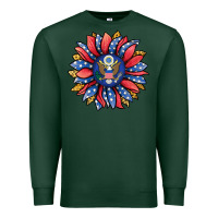 Sports Green american sunflower Premium Sweatshirt - Jasminsmagicworld