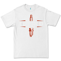 White hot rod garage custom retro classic car spark plug t shirt Premium Tee - linhVisuals