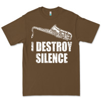 Cacao Saxophone I Destroy Silence Saxophonist | For Musicians Premium Tee - linhVisuals