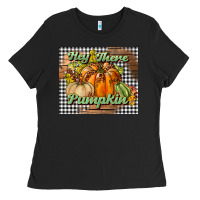 Black hey there pumpkin mouse pad Ladies Tee - BundleAndBundleShop