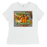 White hey there pumpkin mouse pad Ladies Tee - BundleAndBundleShop