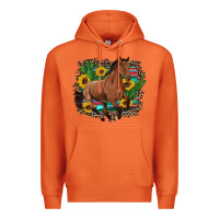 Carrot western horse cactus sunflowers serape leopard  turquoise wooden Premium Hoodie - Artiststas