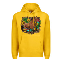 Lemon western horse cactus sunflowers serape leopard  turquoise wooden Premium Hoodie - Artiststas