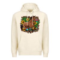 Tofu western horse cactus sunflowers serape leopard  turquoise wooden Premium Hoodie - Artiststas