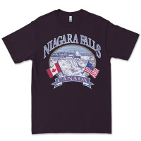 Americana Niagara Falls Scene Canada America Flags Sweatshirt Premium Tee | Teevron