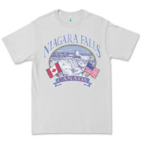 Dove Grey americana niagara falls scene canada america flags sweatshirt Premium Tee - linhVisuals