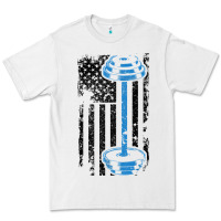 White american flag gym and fitness  weight lifting gift t shirt Premium Tee - linhVisuals