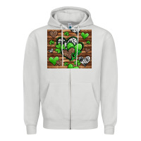 Dove Grey St. Patrick's Day hearts Zipper Hoodie - Jasminsmagicworld