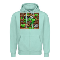 Seafoam St. Patrick's Day hearts Zipper Hoodie - Jasminsmagicworld