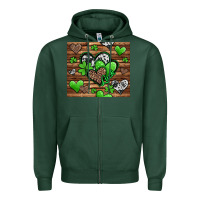 Sports Green St. Patrick's Day hearts Zipper Hoodie - Jasminsmagicworld