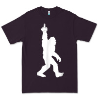 Plum funny bigfoot middle finger for squatch believers t shirt Premium Tee - linhVisuals
