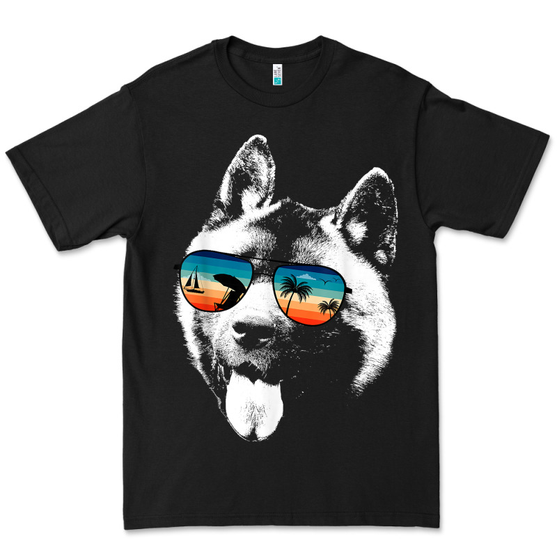 American Akita Shirts With Glasses Sunglasses Retro Style T Shirt Premium Tee by linhVisuals | Teevron