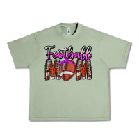 Oil Green Football Mom Urban Heavy Tee - CowhideDigitalArt