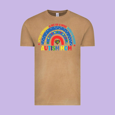 Often Stressed A Bit Of A Mess Totally Blessed Aut Vintage Tee Designed By Cowhidedigitalart
