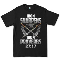 Black iron sharpens iron quote proverbs 2717 christian cool gift t shirt Premium Tee - linhVisuals