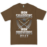 Cacao iron sharpens iron quote proverbs 2717 christian cool gift t shirt Premium Tee - linhVisuals