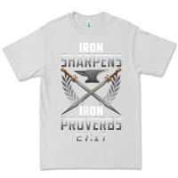 Dove Grey iron sharpens iron quote proverbs 2717 christian cool gift t shirt Premium Tee - linhVisuals