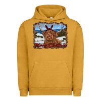 Pigment Peanut Butter merry christmas highland cow with farm Urban Hoodie - RanaPortraitStore