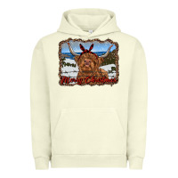 Pigment Pistachio merry christmas highland cow with farm Urban Hoodie - RanaPortraitStore