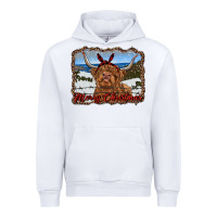 White merry christmas highland cow with farm Urban Hoodie - RanaPortraitStore