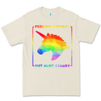 Bone feeling magical but also stabby unicorn rainbow t shirt Premium Tee - linhVisuals