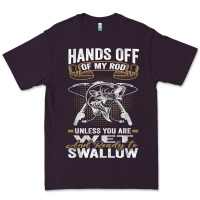 Plum mens hands off of my rod bass fishing fisherman t shirt Premium Tee - linhVisuals