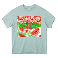 Arona Watermelon and coconut summer 20oz skinny tumbler Heavy Core Tee - FaDigitalArtStudio