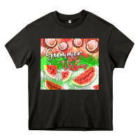 Asphalt Watermelon and coconut summer 20oz skinny tumbler Heavy Core Tee - FaDigitalArtStudio