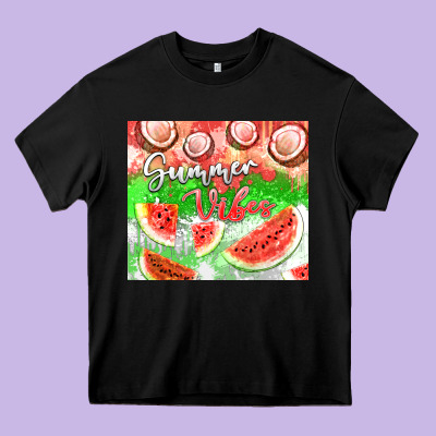 Watermelon And Coconut Summer 20oz Skinny Tumbler Heavy Core Tee Designed By Fadigitalartstudio