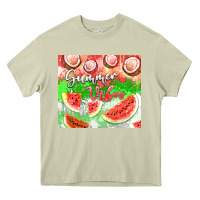 Mossy Watermelon and coconut summer 20oz skinny tumbler Heavy Core Tee - FaDigitalArtStudio