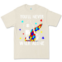 Bone autism dad you will never walk alone support autism son t shirt Premium Tee - linhVisuals