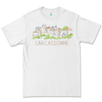 White carcassonne france unique hand drawn art gift men women t shirt Premium Tee - linhVisuals
