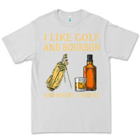 Dove Grey i like golf and bourbon and maybe 3 people t shirt Premium Tee - linhVisuals