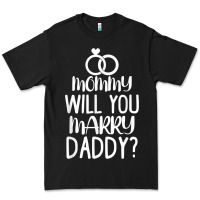 Black kids mommy will you marry my daddy funny marriage proposal t shirt Premium Tee - linhVisuals
