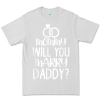 Dove Grey kids mommy will you marry my daddy funny marriage proposal t shirt Premium Tee - linhVisuals