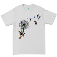 Dove Grey bird hummingbird dandelion flowers shirt for women men t shirt Premium Tee - linhVisuals