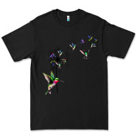Black bird hummingbird dandelion flowers shirt for women men t shirt Premium Tee - linhVisuals