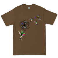Cacao bird hummingbird dandelion flowers shirt for women men t shirt Premium Tee - linhVisuals