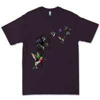 Plum bird hummingbird dandelion flowers shirt for women men t shirt Premium Tee - linhVisuals