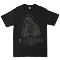Black ave maria schubert latin mass blessed mother hail mary lady t shirt Premium Tee - linhVisuals