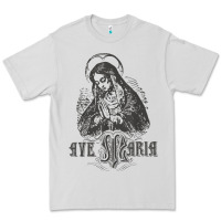 Dove Grey ave maria schubert latin mass blessed mother hail mary lady t shirt Premium Tee - linhVisuals