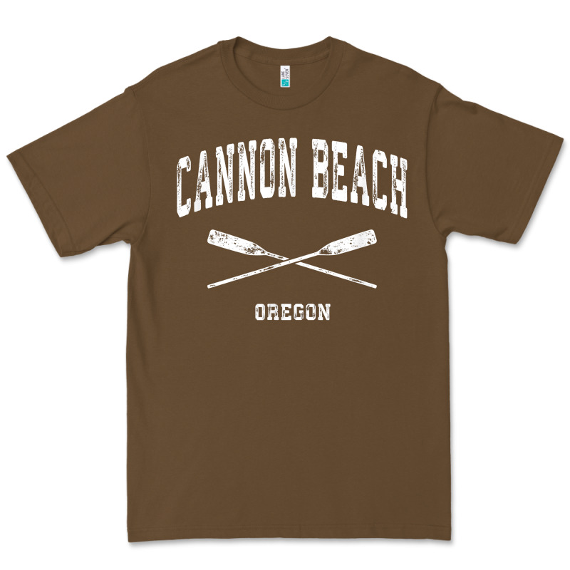 Cannon Beach Oregon Vintage Nautical Crossed Oars T Shirt Premium Tee by linhVisuals | Teevron