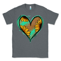 Charcoal Heather Sunflower Heart Classic Tee - Jasminsmagicworld