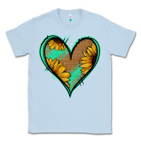 Dusty Blue Sunflower Heart Classic Tee - Jasminsmagicworld