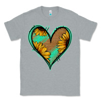Heather Grey Sunflower Heart Classic Tee - Jasminsmagicworld